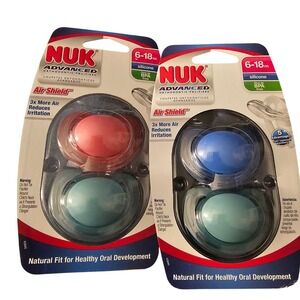 NUK‎ Advanced Orthodontic Pacifiers 6-18m Air Shield Silicone BPA Free 4 Pack